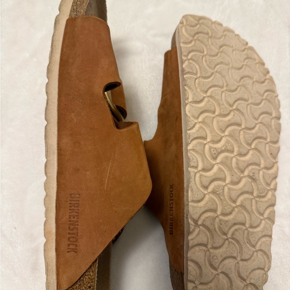 Birkenstock Brown Sandals with Gold Buckles - Picture 3 of 3